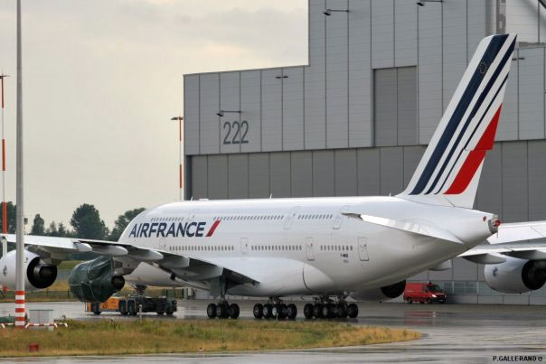 First A380 to be delivered to Air France seen at the Airbus facility in 