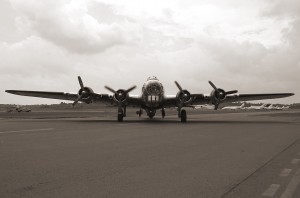 B-17 "Yankee Lady", seen here with a nice antiqued photographic effect, will be at this year's Wings and Wheels Expo. (Photo by Melanie Rose)