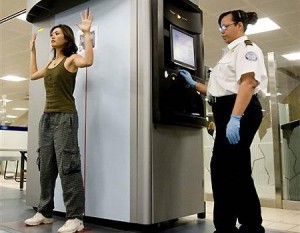 In an effort to make security more fun, passenger are urged to dance during body scanning while singing “Domo Arigato, Mr. Roboto”.