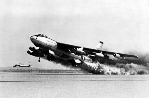 XB-47 test flight, later to become the B-47 Stratojet.