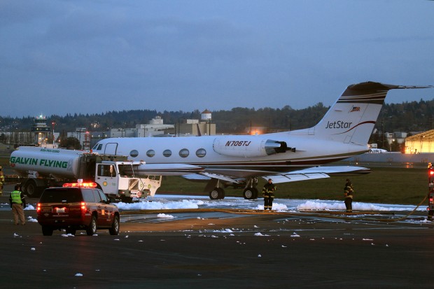 Gulfstream N706TJ collision with tanker truck at Boeing Field