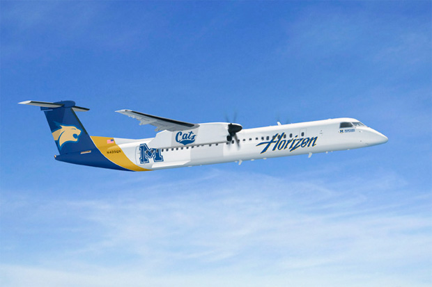 Horizon Airlines Montana State University Dash8 Q400 plane