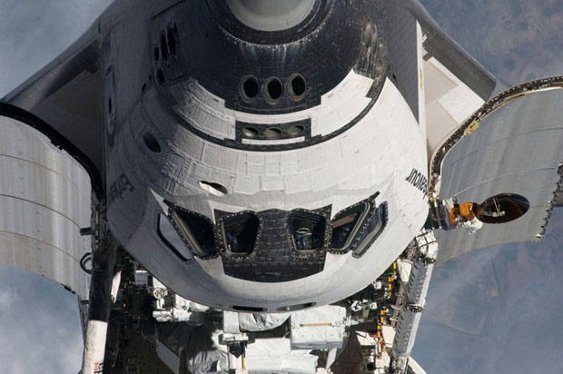 Space Shuttle Endeavour docking with International Space Station on STS-134