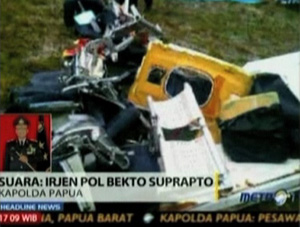 Merpati Indonesia plane crash wreckage