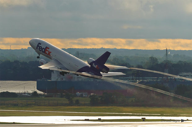 Photo of the Day: Early morning takeoff for a FedEx jet out of Philadelphia. (Photo by Manny Gonzalez)